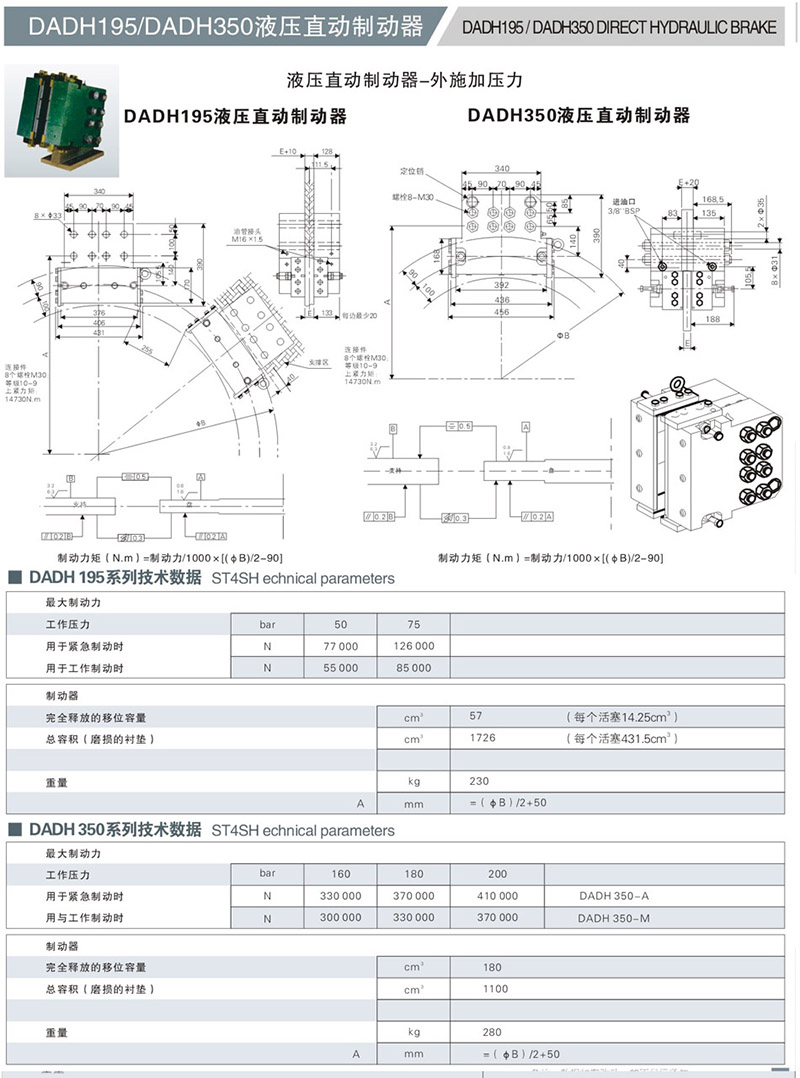 DADH195液壓直動製動器